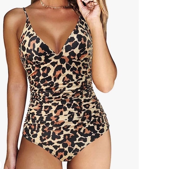 One Piece Animal Print Swimwear w/ Tummy Control Women’s Size Large NWT - Picture 1 of 10